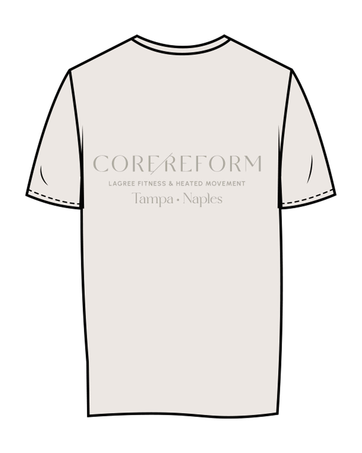 The Womens Tee - Bone - Core Reform - Left Chest & Back Stacked - Printed - Sage
