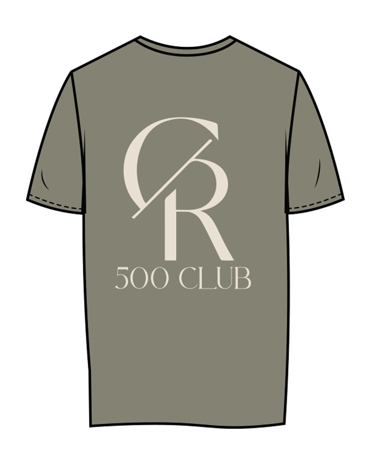 The Womens Tee - Eucalyptus - Core Reform - Center Chest & Back Stacked - Printed - Khaki