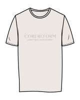 The Womens Tee - Bone - Core Reform - Center Chest & Back Stacked - Printed - Sage