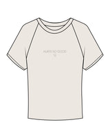 The Micro Rib Baby Tee - Natural - Core Reform - Center Chest Stacked "HURTS" - Printed - Sage