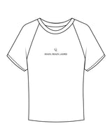 The Micro Rib Baby Tee - White - Core Reform - Center Chest Stacked "HURTS"  - Printed - Iron
