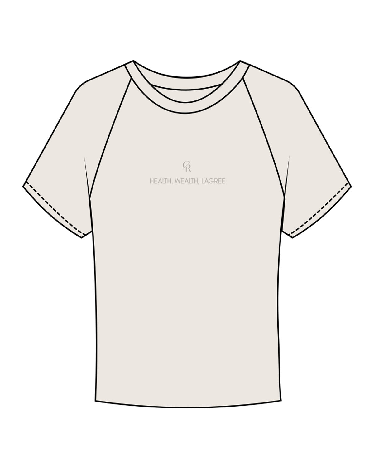 The Micro Rib Baby Tee - Natural - Core Reform - Center Chest Stacked "HEALTH" - Printed - Sage