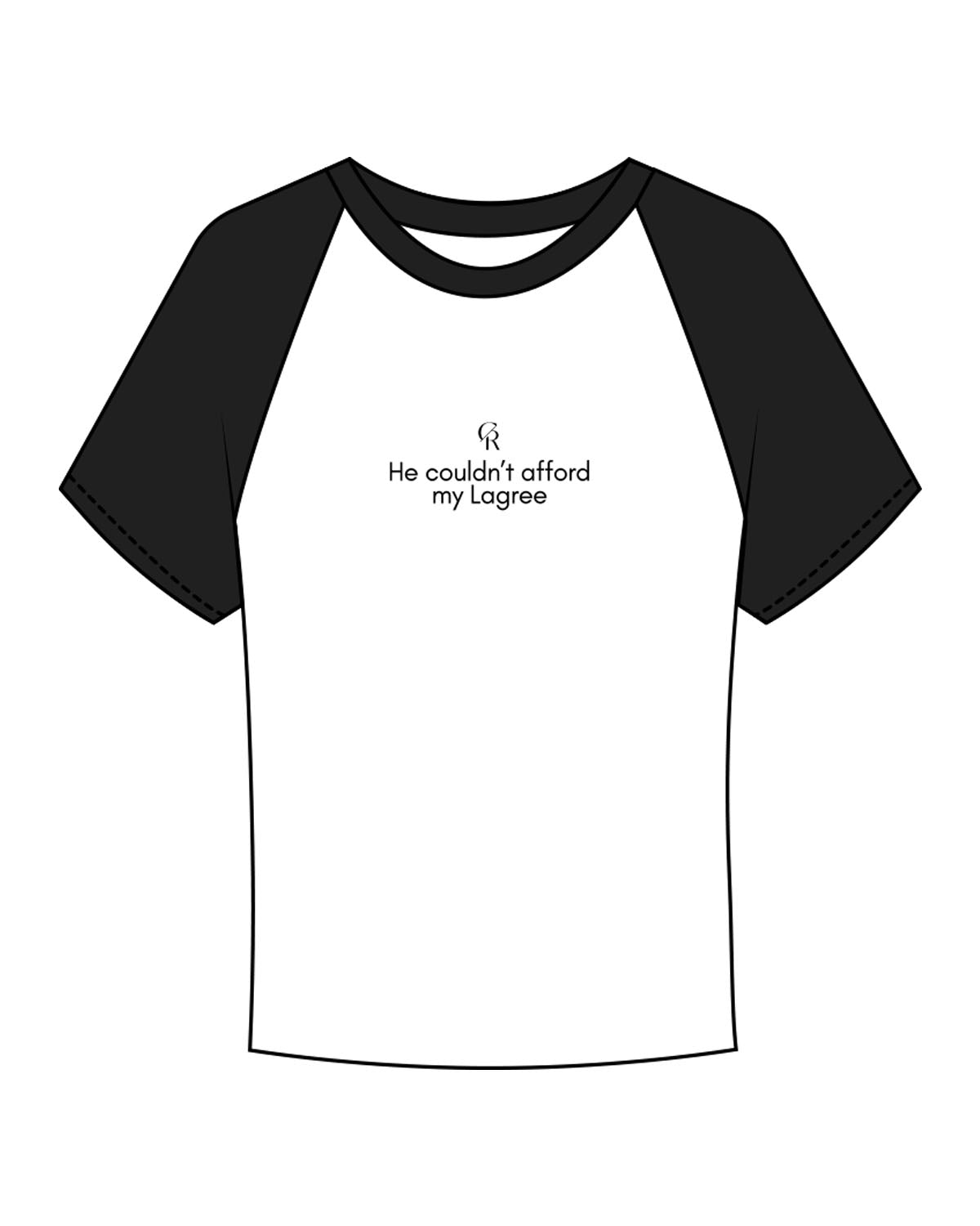 The Micro Rib Baby Tee - White / Black - Core Reform - Center Chest Stacked - Printed - Black