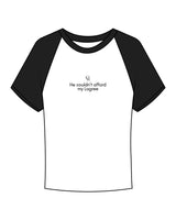 The Micro Rib Baby Tee - White / Black - Core Reform - Center Chest Stacked - Printed - Black