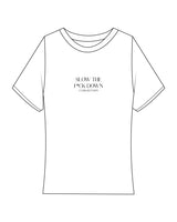 The Baby Tee - White - Core Reform - Center Chest Stacked "SLOW" - Embroidered - Black