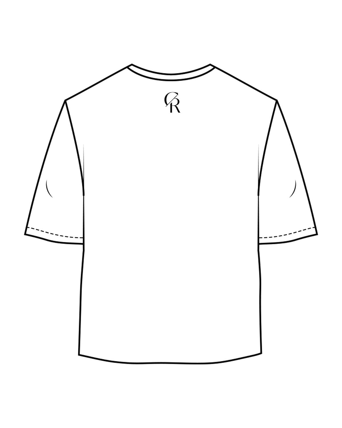 The Oversized Crop Tee - White - Core Reform - Center Chest Stacked & Back Neckline - Printed - Black