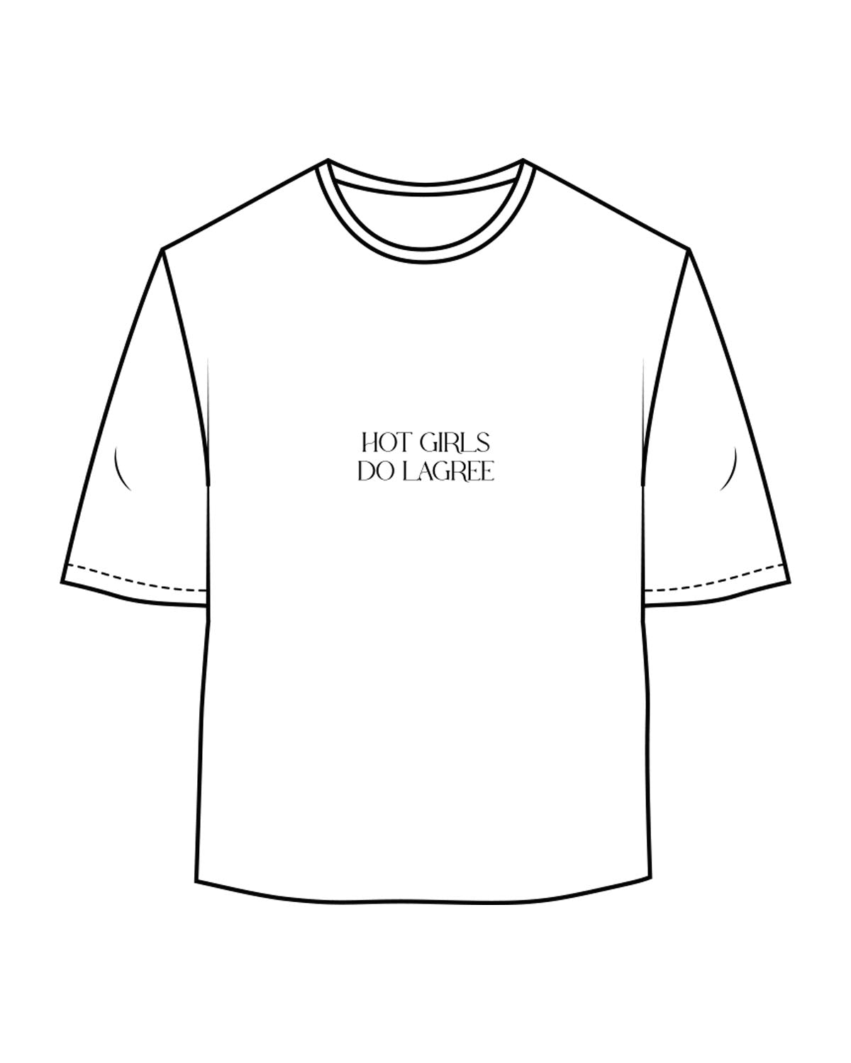 The Oversized Crop Tee - White - Core Reform - Center Chest Stacked & Back Neckline - Printed - Black