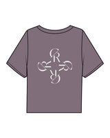 The Boxy Crop Tee - Mauve - Core Reform - Center Chest & Center Back - Printed - Ecru