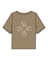 The Boxy Crop Tee - Sand - Core Reform - Center Chest & Center Back - Printed - Khaki