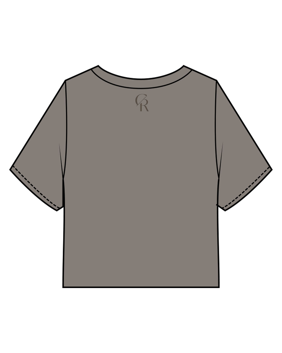 The Heavyweight Crop Tee - Washed Gray - Core Reform - Center Chest "HOT GIRLS" & Back Neckline - Printed - Tone on Tone