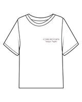 The Midweight Crop Tee - White - Core Reform - Left Chest Stacked - Printed - Eggplant
