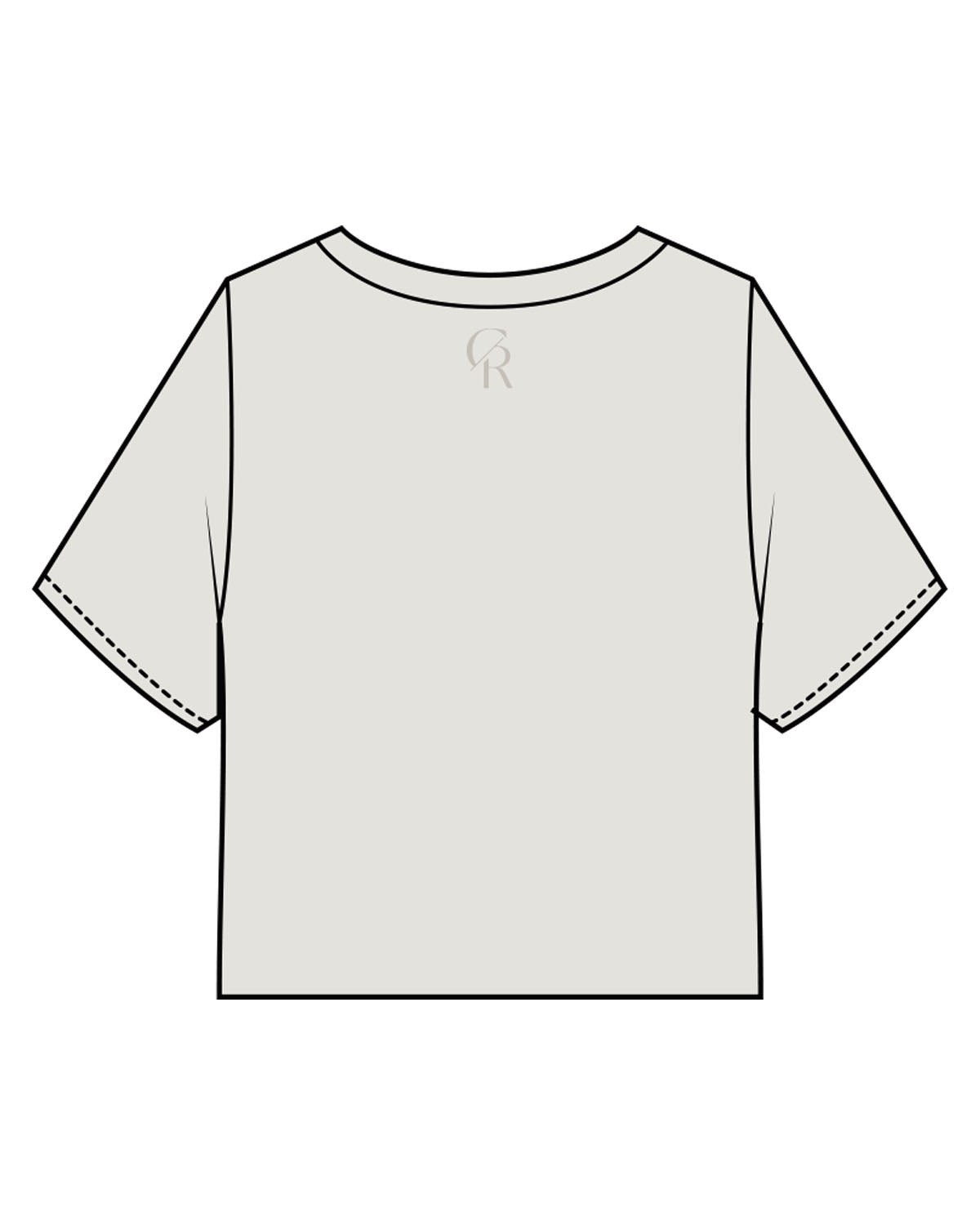 The Heavyweight Crop Tee - Washed Bone - Core Reform - Center Chest "SLOW"  & Back Neckline - Pritned - Tone on Tone