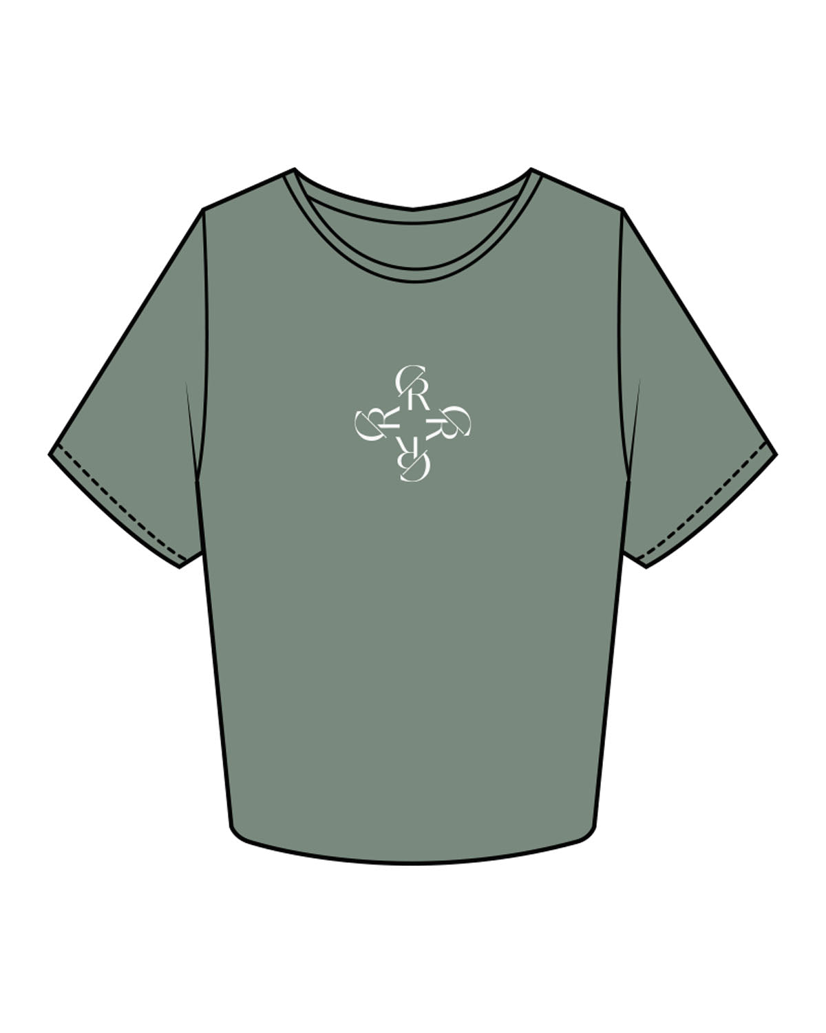 The Crop Tee - Sage - Core Reform - Center Chest - Printed - Chalk