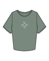 The Crop Tee - Sage - Core Reform - Center Chest - Printed - Chalk