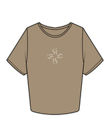 The Crop Tee - Sand - Core Reform - Center Chest - Printed - Khaki
