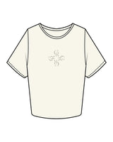 The Crop Tee - Off White - Core Reform - Center Chest - Printed - Sage
