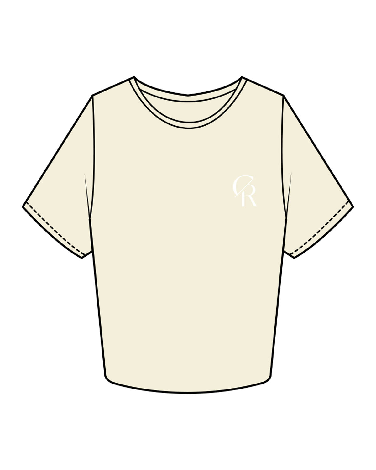 The Crop Tee - Butter - Core Reform - Left Chest - Printed - White