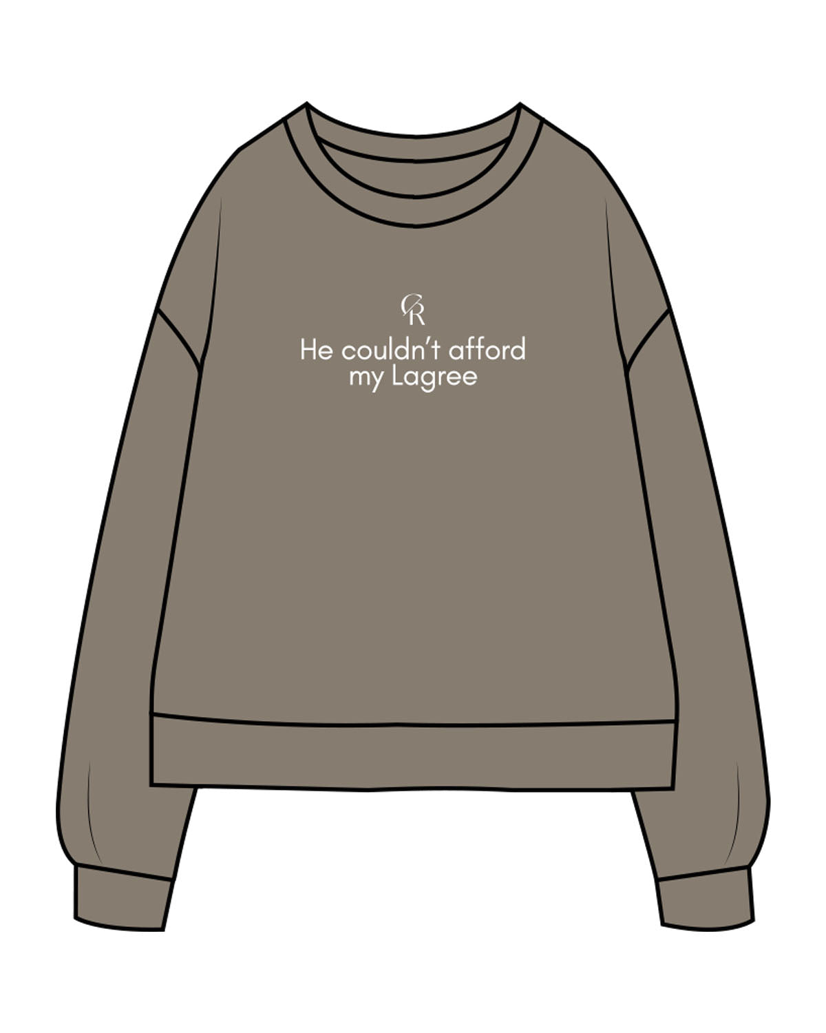 The Recycled Unisex Crewneck - Army - Core Reform - Center Chest - Printed - White