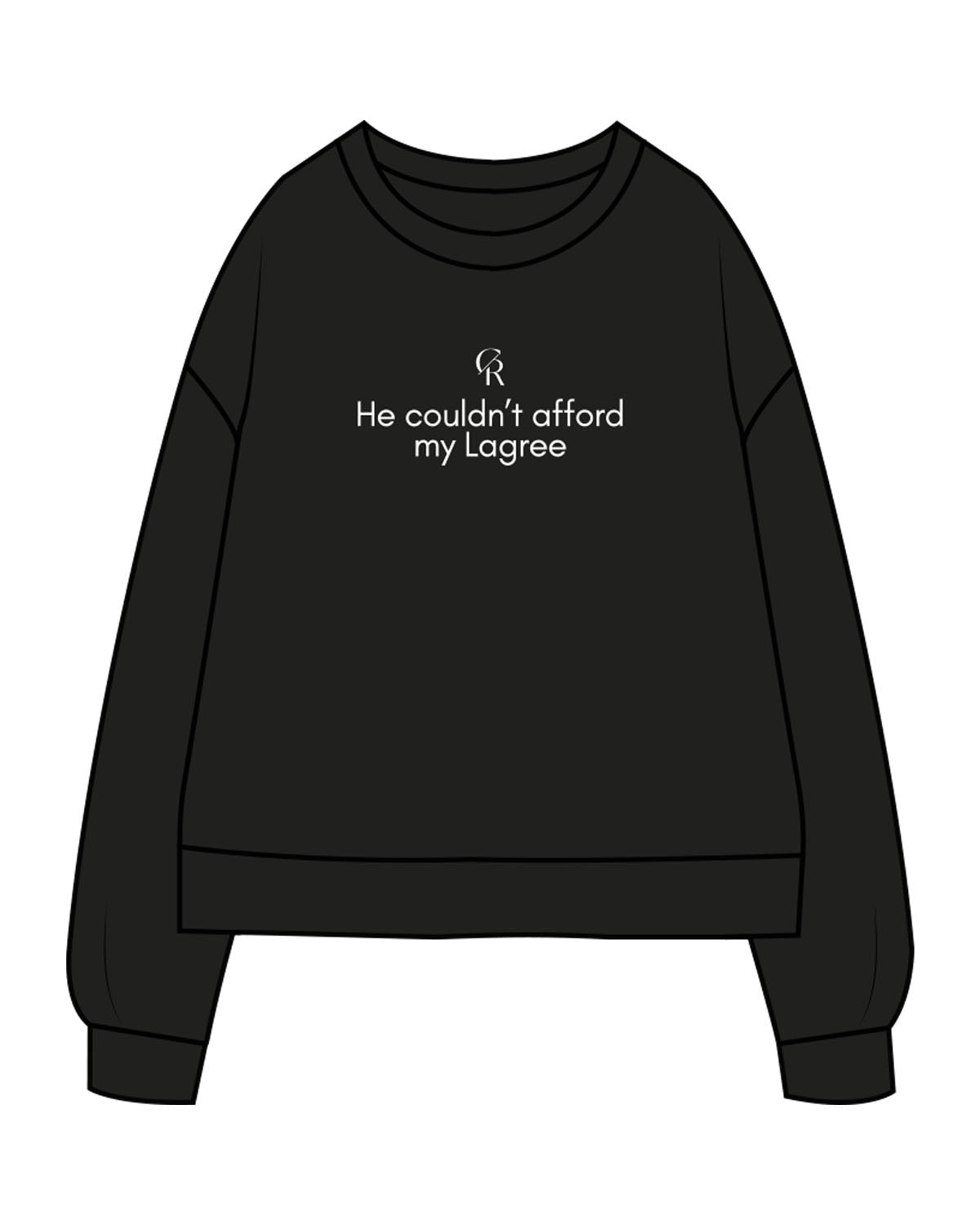 The Recycled Unisex Crewneck - Black - Core Reform - Center Chest Stacked - Printed - White