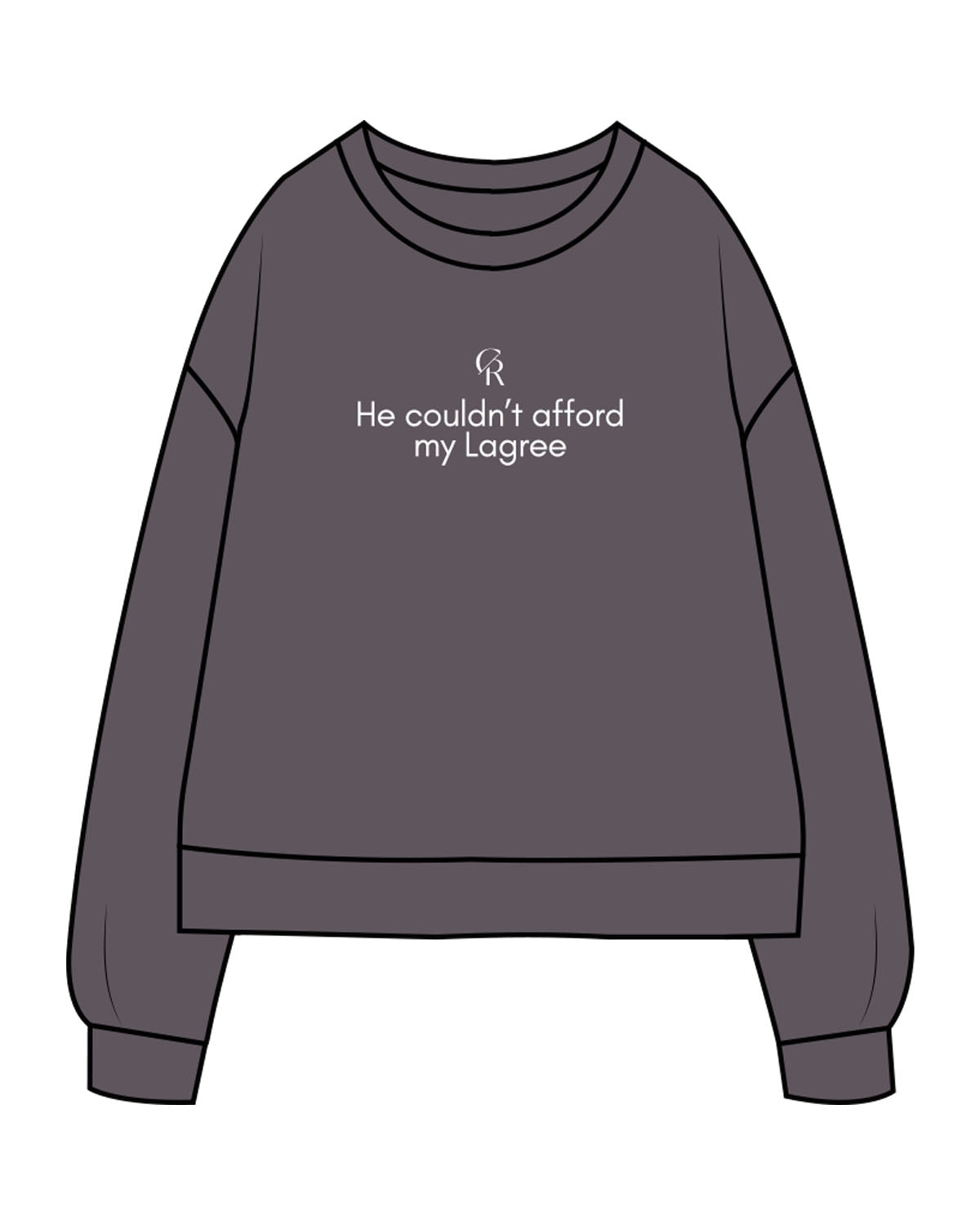 The Recycled Unisex Crewneck - Asphalt - Core Reform - Center Chest Stacked - Printed - White