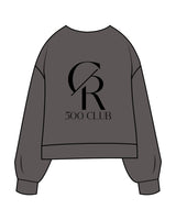 The Womens Sueded Crewneck - Gunmetal - Core Reform - Center Chest & Back Stacked - Printed - Black