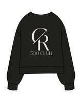 The Womens Sueded Crewneck - Black - Core Reform - Center Chest & Back Stacked - Printed - White