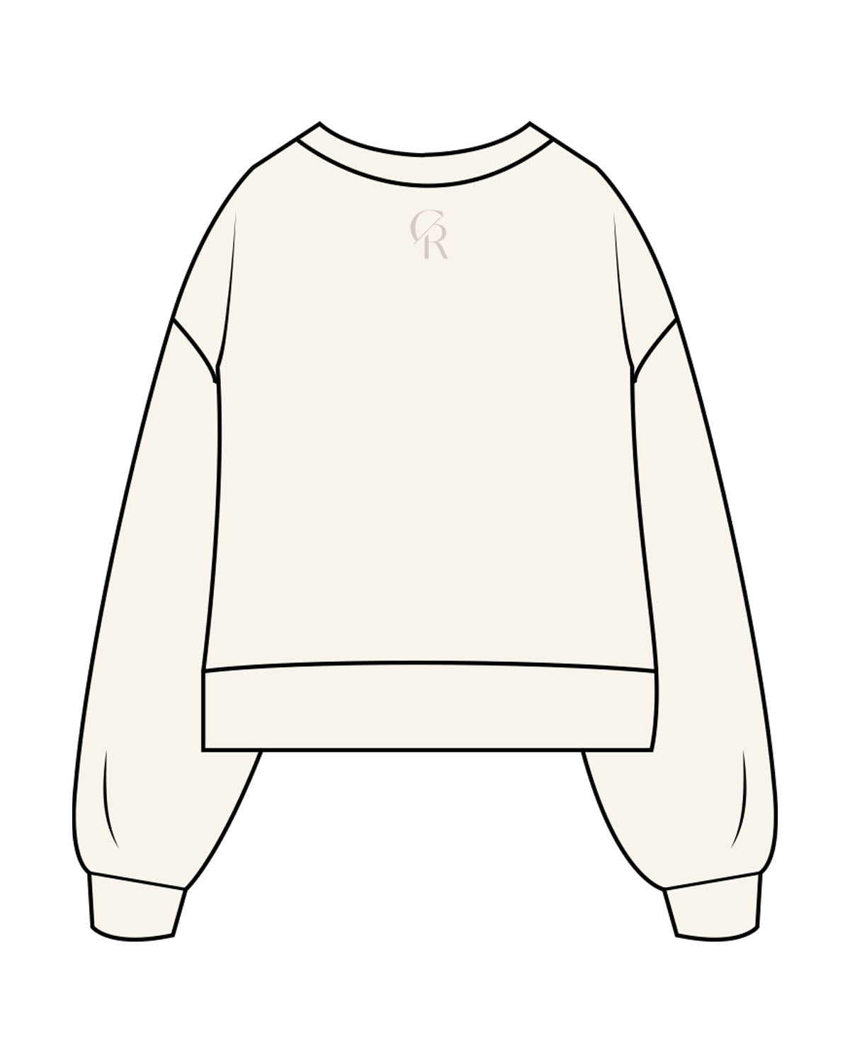 The Womens Heavyweight Crop - Off White - Core Reform - Center Chest & Back Neckline - Printed - Tone on Tone