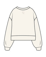 The Womens Heavyweight Crop - Off White - Core Reform - Center Chest & Back Neckline - Printed - Tone on Tone