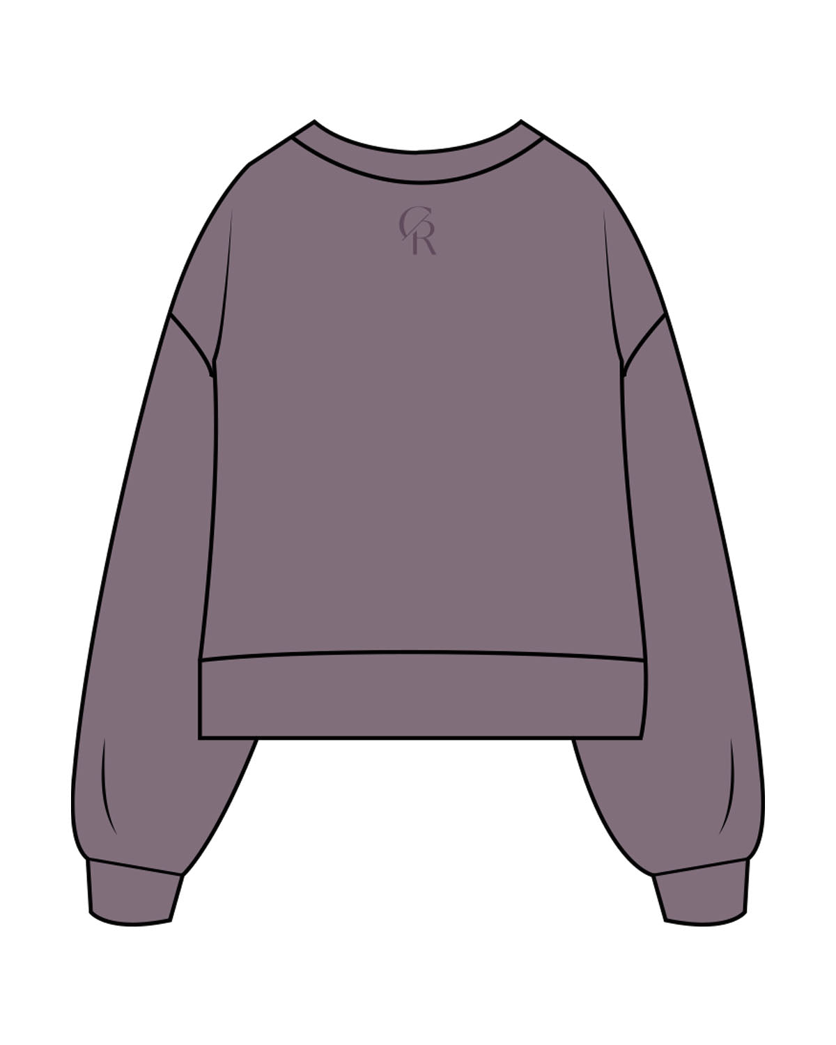 The Womens Heavyweight Crop - Mauve - Core Reform - Center Chest & Back Neckline - Printed - Tone on Tone