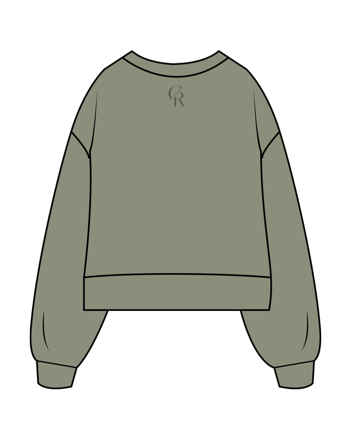 The Womens Heavyweight Crop - Cedar - Core Reform - Center Chest & Back Neckline - Printed - Tone on Tone