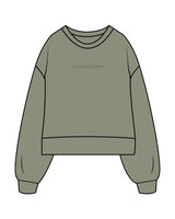 The Womens Heavyweight Crop - Cedar - Core Reform - Center Chest & Back Neckline - Printed - Tone on Tone