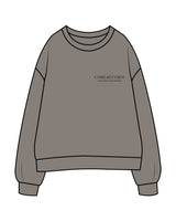 The Womens Crewneck - Washed Gray - Core Reform - Left Chest Stacked - Printed - Black