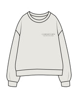 The Womens Crewneck - Washed Bone - Core Reform - Left Chest Stacked - Printed - Washed Black