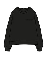 The Womens Crewneck - Black - Core Reform - Left chest Stacked - Printed - Tone on Tone