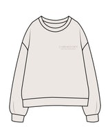 The Womens Crewneck - Bone - Core Reform - Left Chest Stacked - Printed - Tone on Tone