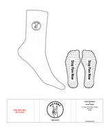 The Crew Sock - White - Victory P&T - Top Logo Round - Embroidered - Black - Circle Shape Grip - Black
