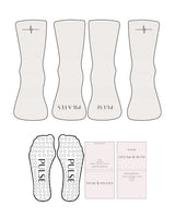 The 3/4 Crew Sock - Cloud Dancer - Pulse Pilates - Ankle & Toe Logos - Printed - Black - Circle Grip - Black