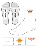 The 3/4 Crew Sock - White - Lisel Lewis - Top Stacked & Heart Grip - Rust