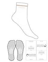 The 1/2 Crew Sock - White - Evolve Modern - 1 Stripe - Top Logo - Embroidered - Smoke Gray - Triangle Grip - Smoke Gray