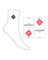 The 3/4 Crew Sock - White - Game Changer - Ankle Icon - Printed - Black