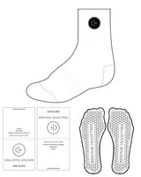 The 3/4 Crew Sock - White - Collective Studios - Top Center Icon - Hexagon Grip - Embroidered Full Color