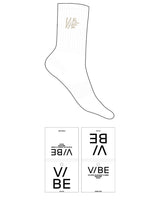 The Crew Sock - White - The Vibe - Ankle - VIBE - Printed - Sand