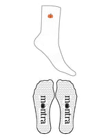 The Crew Sock - White - Mantra - Ankle "PUMPKIN" - Transparent Heart Grip - Embroidered - Full Color