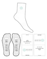 The 3/4 Crew Sock - White - Core Evolution - Top " Icon " & Circle Shape Grip - Teal