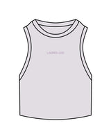 The Ribbed Crop Tank - Orchid - Lagree Luxe - Center Chest "LAGREELUXE" - Embroidered - Tone on Tone
