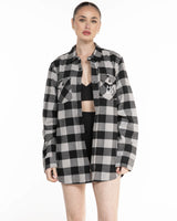 The Flannel - Heather / White - HiLo - Left Chest Stacked - Printed - White