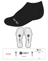 The Ankle Grip Sock - Black - CB Fit - Center Bottom & Circle Grip - White