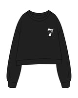 The Studio Crop - Black - STUDIO 7 - Left Chest - Printed - White