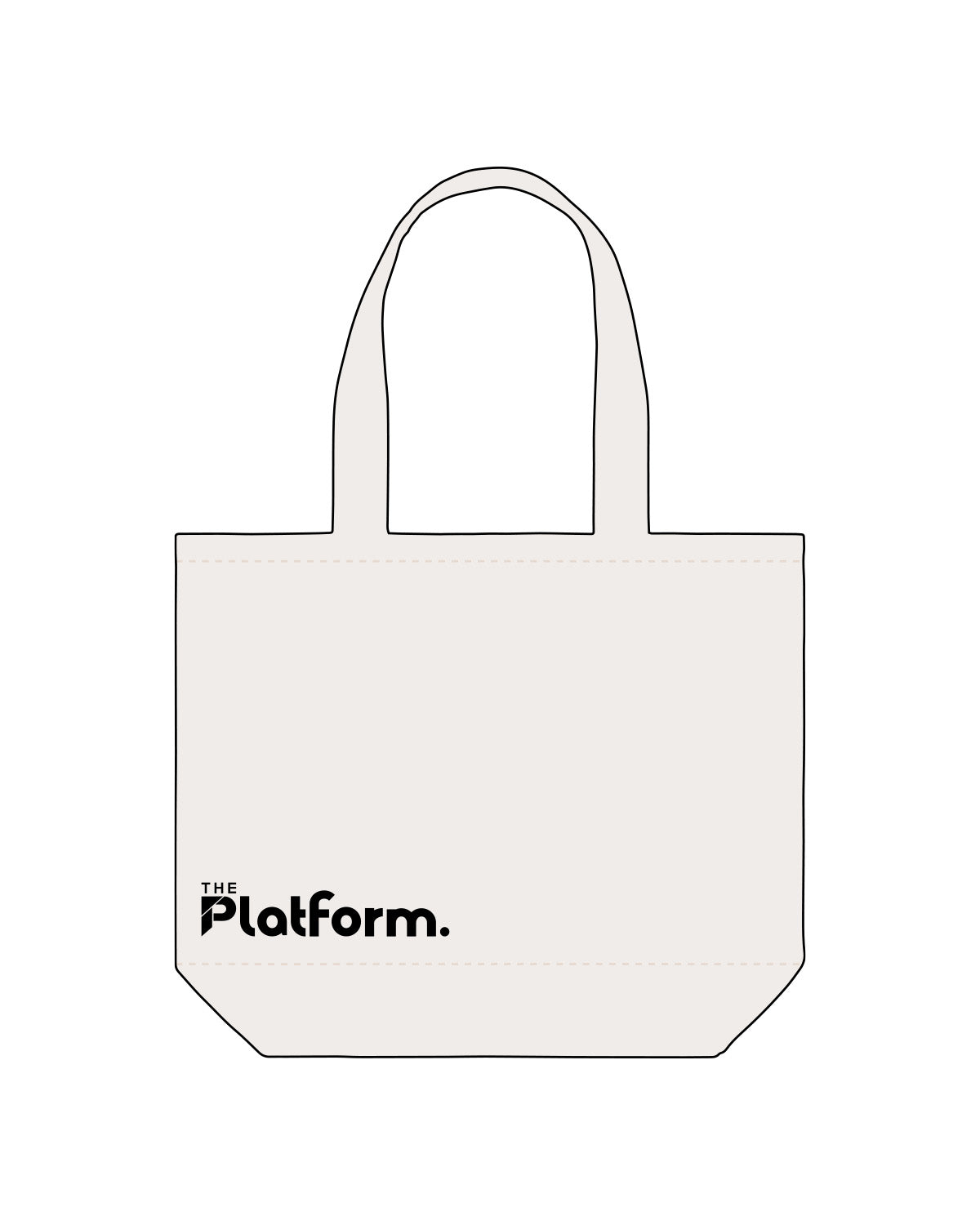 The Tote Bag - Natural - The Platform Studio - Bottom Right - Printed - Black