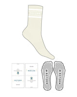 The Crew Sock - Butter - Reform Fitness - 4 Stripes - REFORM - White - Hexagon Grip - White